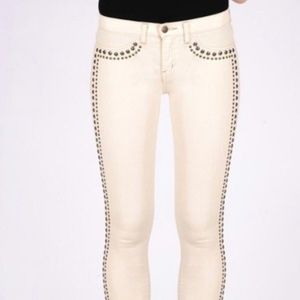 Henry and Belle Pitch Studded Jeans Cream